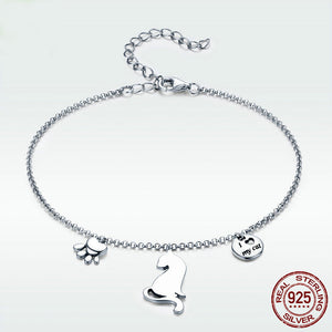 "I Love My Cat" Sterling Silver Bracelet