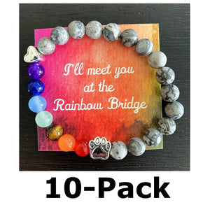"Over The Rainbow Bridge" Friends & Family 10-Pack (Grey Marble)