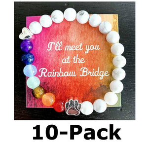 "Over The Rainbow Bridge" Friends & Family 10-Pack (White Marble)