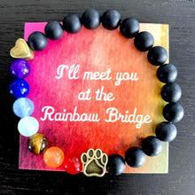 Load image into Gallery viewer, &quot;Over The Rainbow Bridge&quot; Black Agate Natural Stone Bead Bracelet