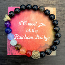 Load image into Gallery viewer, &quot;Over The Rainbow Bridge&quot; Premium Obsidian Stone Bead Bracelet