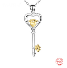 Load image into Gallery viewer, &quot;Love You Forever&quot; Sterling Silver Key Necklace