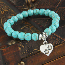 Load image into Gallery viewer, &quot;Paw Prints On My Heart&quot; Bead Bracelet