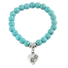 Load image into Gallery viewer, &quot;Paw Prints On My Heart&quot; Bead Bracelet