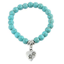 Load image into Gallery viewer, &quot;Paw Prints On My Heart&quot; Natural Stone Bracelet