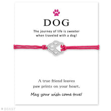 Load image into Gallery viewer, Pink &quot;Wish Upon A Paw&quot; Charm Bracelet