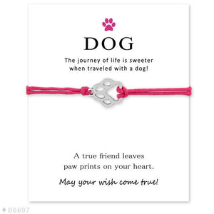 Pink "Wish Upon A Paw" Charm Bracelet