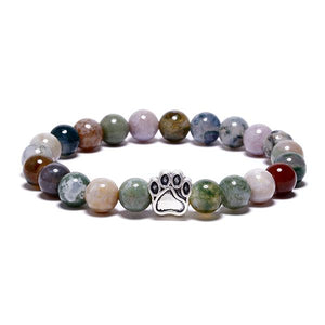 Agate Paw Bead Bracelet